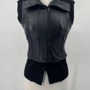 BCBGMAXAZRIA  Viggo Lamb Leather Vest Mixed Media Rib Knit Wool Black Womens XS Photo 3