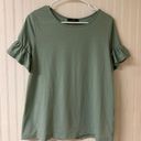 SheIn Green Ruffle Sleeve Top Photo 1