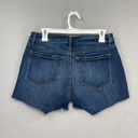 The Loft  Shorts Womens 27/4 Blue Denim Jean Frayed Hem 4" Inseam Dark Wash Summer Photo 6