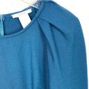 Esley  Pleated Shoulder Sheath Dress Long Sleeve Button Cuff Blue Size Medium Photo 6