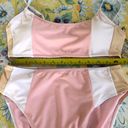 Cabana Del Sol  Pink Color Block Hi Waisted Bikini M Photo 1