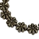 Daisy 2Chic Silver Tone  Flower Beaded Bracelet Brown Adjustable Cord 7.5” Photo 2