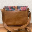 Patricia Nash Brown Leather Floral Praga Flap Crossbody Bag Photo 3