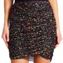 Abound NWT  RUCHED BODYCON STRETCH SKIRT BLACK  DITSEY FLORAL PATTERN SIZE Xs Photo 0