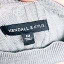 Kendall + Kylie  Gray Ribbed Long Sleeve Keyhole‎ V Neck Sweater Dress Medium Photo 6