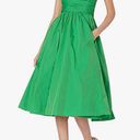 Tracy Reese New  Kelly Shirred Frock Lime Dress Pleated Overlay Taffeta Photo 1