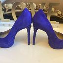 Brian Atwood  PURPLE FONTANNE STILETTO PLATFORM SUEDE PUMPS SIZE 7 Photo 0