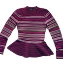 Ted Baker London Purple Stripe Peplum Blouse Sweater Photo 0