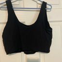 Aerie  XXL Triangle Lace Trim Ribbed Black Bralette Bra Photo 5