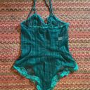 American Vintage VTG TEAL SHEER LACE SEXY BODYSUIT Photo 6