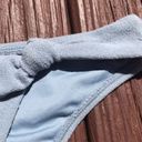 Topshop Baby Blue  Textured Front Knot Bikini Bottoms Photo 3