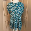 belle du jour  Algiers blue floral tiered rayon babydoll tunic top Size L NWT Photo 3