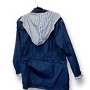 FISOUL Women's Hooded Rain Jacket XXL Navy Striped Lining Water Photo 2