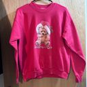 Hanes Naughty But Cute Christmas Teddy Bear Holiday Crewneck Sweater Size Medium Red Photo 0