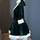 ma*rs Short Green Hooded Dress White FauxFur Trim  Claus Santa Christmas Size L NEW Photo 4