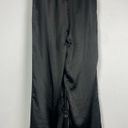 Oak + Fort  Black Satin Flowy Wide Leg Pull On Elastic Waist Pants Photo 5