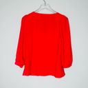 Tuckernuck  Red Hollis V-Neck Puff Sleeve Top Shirt Blouse Size S Photo 3