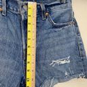 Levi's Wedgie Denim Shorts high rise medium wash raw hem button fly 26 Photo 3