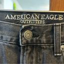 American Eagle  Faded Black Unfinished Hem High Rise Ankle Mom Jeans Size 4 Photo 2