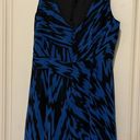 BB Dakota  Women’s Dress Sleeveless Silky Blue Black sz 4 Mini short Photo 7