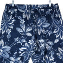 Ralph Lauren  LRL Womens Size 12 Capri Pants Cotton Stretch Blue White Floral Photo 5