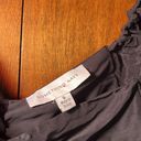 Something Navy  Black Ruched Puff Shoulder Blouse. Size S Photo 5