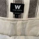 W By Worth  100% linen stipend khaqki and off white shorts sz 2 zipper pockets Photo 3