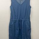 The North Face  Blue V Neck Drawstring Dress - size Small Photo 0