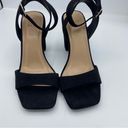 A New Day  Sonora black Strappy heels size 7 faux suede minimalist classic Photo 1