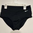 Nike  Essential High Waisted Bikini Swim Bottoms Black Size Small Pocket Zipper Photo 0