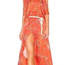 Alexis  Red Cold Shoulder Angia Floral Crepe Maxi Dress Sz S Photo 2