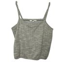 Loft  knit beige & green Cropped elastic waist tank top Photo 0