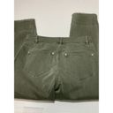 J.Jill  Women’s Authentic Fit Cropped Fringe Hem Denim Jeans Olive Green Size 4 Photo 5