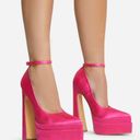 EGO ALL-SNATCHED ANKLE STRAP POINTED TOE PLATFORM BLOCK HEEL Photo 0