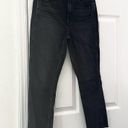 Gap  Denim Washed Black Vintage High Rise Slim Jeans Open Raw Ankle Hem 28 Short Photo 4