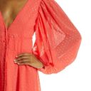 Kimberly  Goldson Lesli Clip Dot Long Sleeve Maxi Dress Women's Small Coral NWOT Photo 6