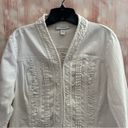 Dress Barn  White Ruffle Trim Denim Jacket Photo 1