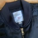 Guess Bomber Jacket Lightweight Windbreaker Zip Up Black Size Medium Photo 3