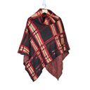 Chico's  Plaid Embellished Cowl Neck Poncho Photo 2