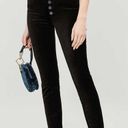 Paige  Hoxton Ankle Skinny Velvet High Waist Jeans Black Overdye Size 24 NEW Photo 2