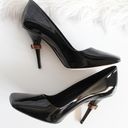 Burberry  D-ring Detail Black Patent Leather Square-Toe Pumps Photo 6