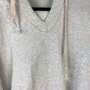 Aerie  Oversized V-neck Hoodie Sweatshirt Distressed Pink Heather Size Large Photo 2