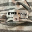 Miss Holly  front Cut out long sleeve gray stripe mini dress Photo 3