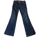 Seven 7 Jeans Womens Size 30 Flare Stretch Dark Blue Yellow Stitch Cotton Photo 0