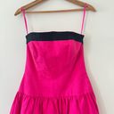 Vintage AJ Bari Hot Pink Cocktail Party Mini Dress size‎ 6 Black Trim Strapless Photo 1