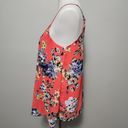 Modcloth  Doe & Rae Coral Floral Pleated Tank Size Small Photo 4