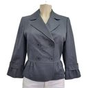 Tahari Studio  Womens 6 Grey Double Breasted Peplum Blazer Jacket Business Attire Photo 0