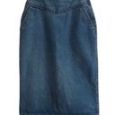 Brittania Vintage  80’s denim yoke front pencil maxi long skirt 10* Photo 0