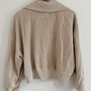 Abercrombie & Fitch Abercrombie Soft A&F Tan Terrycloth Quarter Zip Sweatshirt XL Photo 1