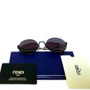 Fendi NEW  Womens Round Sunglasses Violet 53mm Illusion Stripes Metal Full Rim Photo 4